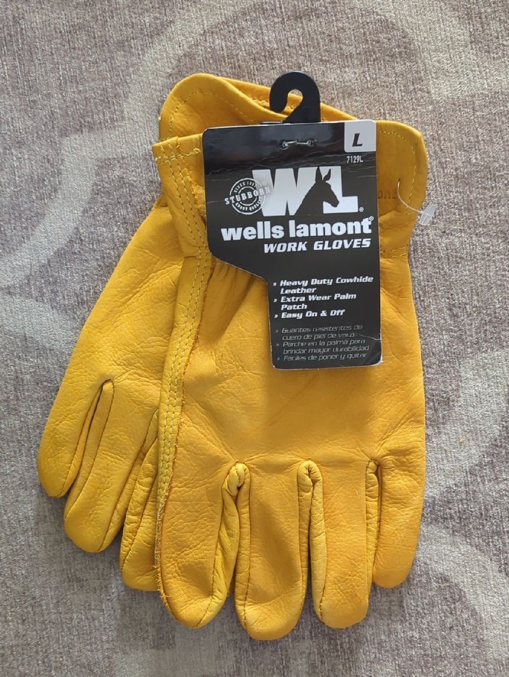Wells Lamont Yellow Cowhide Work Gloves - Large